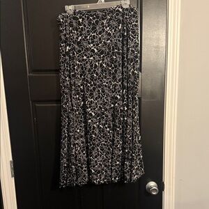 Elegant Black and White Floral Skirt